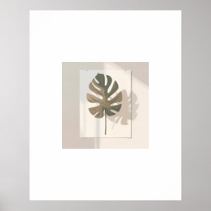 Poster Monstera minimaliste Mur Art - Tropical Leaf Poste