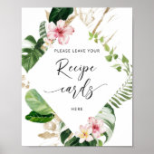 Poster Monstera tropical laissez votre carte de recette i (Devant)