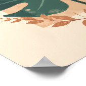 Poster Monstère Boho minimaliste Feuille d'art (Coin)
