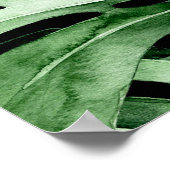 Poster Monstère foncée : Aquarelle tropicale Imprimer. (Coin)