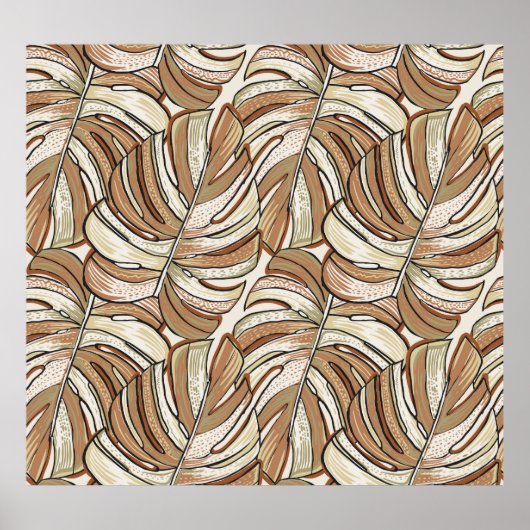 Poster Monstère graphique Feuilles Conception tropicale (Devant)