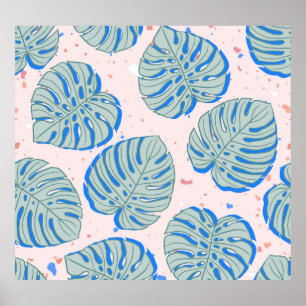 Poster Monstère tropicale : Terrazzo Motif Vintage