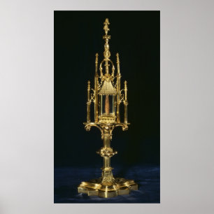 Poster Monstrance Reliquaire avec morceau de croix