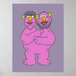 Poster Monstre à deux têtes de Sesame Street