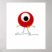 Poster Monstre Amical Rouge (Devant)