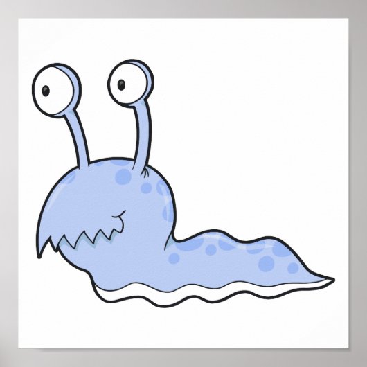 Poster monstre bleu idiot (Devant)