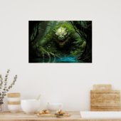 Poster Monstre caché effrayant dans la forêt tropicale (Cuisine)
