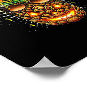 Poster Monstre d'ananas tropical Halloween classique (Coin)
