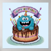 Poster Monstre d'anniversaire (Devant)
