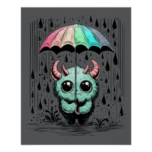 Poster Monstre dans la pluie