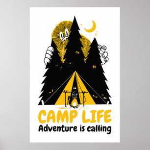 Poster Monstre de Camping Drôle – Aventure de la Vie de C