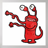 Poster monstre de dessin animé bizarre (Devant)