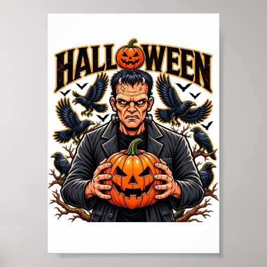 Poster Monstre de Frankenstein d'Halloween (Devant)