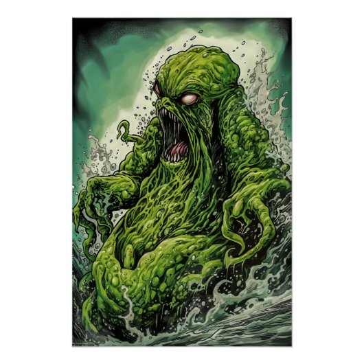 Poster Monstre de slime vert (Devant)