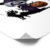 Poster Monstre En Sticker Halloween (Coin)