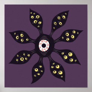Poster Monstre Evil Eye Déplaisant étrange art gothique