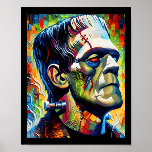 Poster Monstre Frankenstein Et Halloween Mariée Correspon