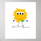 Poster Monstre Fuzzy Jaune (Devant)