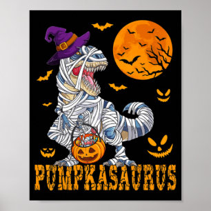 Poster Monstre Halloween Camion Momie Dinosaure Citrouill