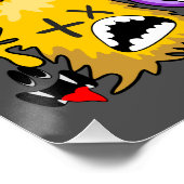 Poster Monstres caractères mignons Motif d'Halloween (Coin)