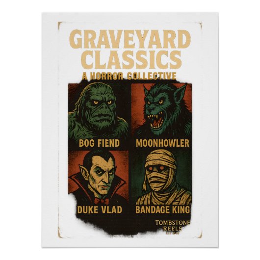 Poster Monstres de la Collection Horreur Graveyard Classi (Devant)