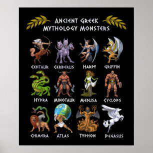 Poster Monstres de mythologie grecque antique