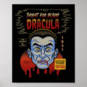Poster Monstres universelles Dracula Masque Vintage Hallo