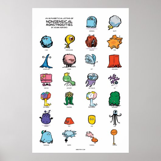 Poster Monstrosités absurdes (Devant)