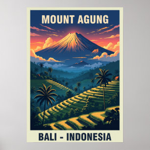 Poster Mont Agung Bali Indonésie V03
