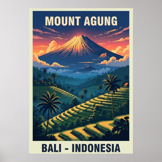 Poster Mont Agung Bali Indonésie V03 (Devant)