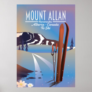 Poster Mont Allan, Kananaskis, Alberta, Canada ski