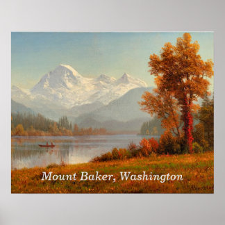 Poster Mont Baker, Washington, art raffiné,