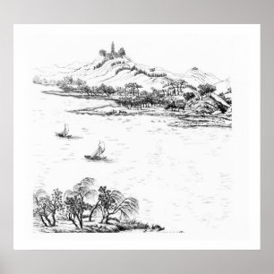 Poster Mont Chang et lac Chou, de 'Jardins Anglo-Chi