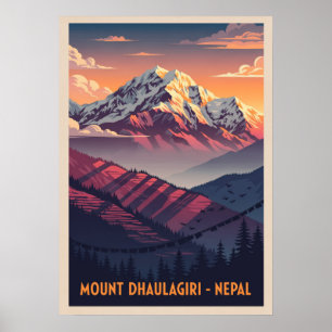 Poster Mont Dhaulagiri Népal V01