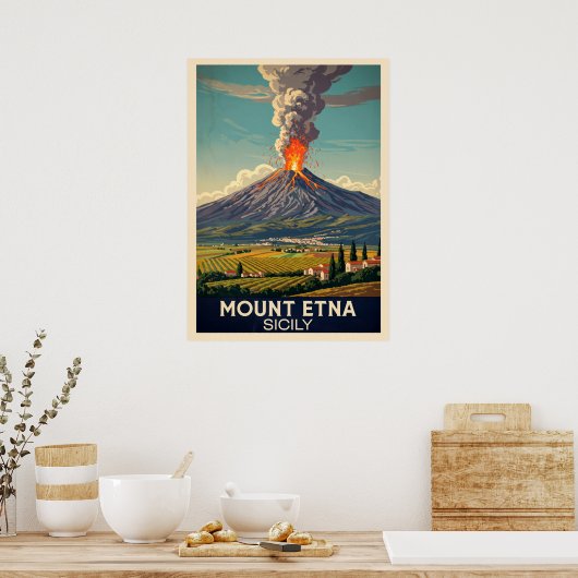 Poster Mont Etna Sicile V03 (Cuisine)