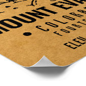 Poster Mont Evans Colorado 14ers Mountain Minimalist (Coin)