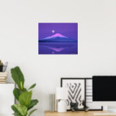 Poster Mont Fuji au-dessous de la lune (Bureau à domicile)