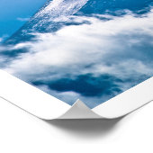 Poster Mont Fuji, Ciel Bleu, Nuages, Japon (Coin)