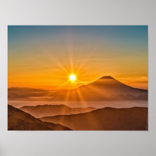 Poster Mont fuji japan volcan
