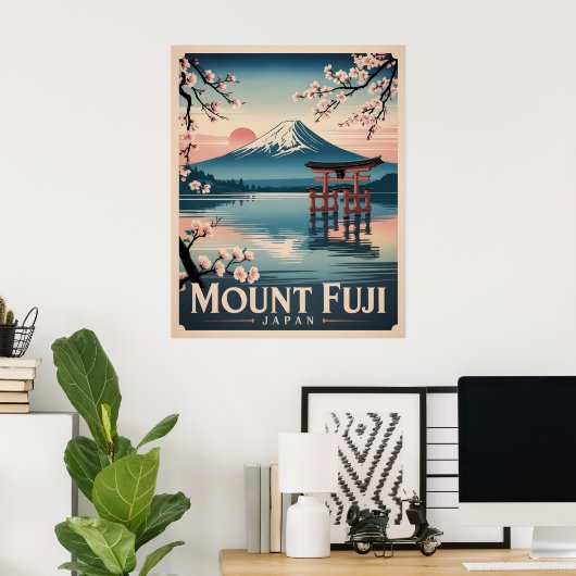 Poster Mont Fuji Japon (Bureau à domicile)