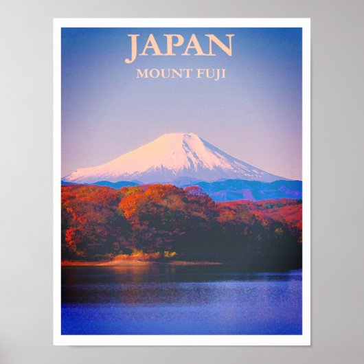 Poster Mont Fuji Japon Voyage Vintage (Devant)