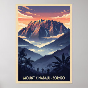 Poster Mont Kinabalu Borneo V03