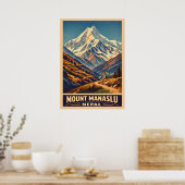 Poster Mont Manaslu Népal V01 (Cuisine)
