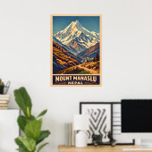 Poster Mont Manaslu Népal V01 (Bureau à domicile)