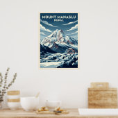 Poster Mont Manaslu Népal V02 (Cuisine)