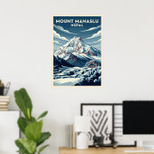 Poster Mont Manaslu Népal V02 (Bureau à domicile)