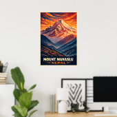 Poster Mont Manaslu Népal V03 (Bureau à domicile)