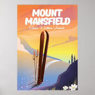 Poster Mont Mansfield, Stowe ski du nord du Vermont