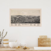 Poster Mont Morris, NY Carte panoramique - 1893 (Cuisine)