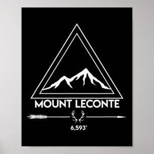 Poster Mont Mt Leconte Smoky Mountains Tennessee Randonné